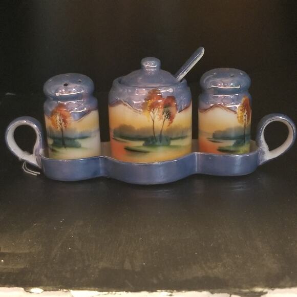 lustreware salt pepper and mustard set - Picture 8 of 10